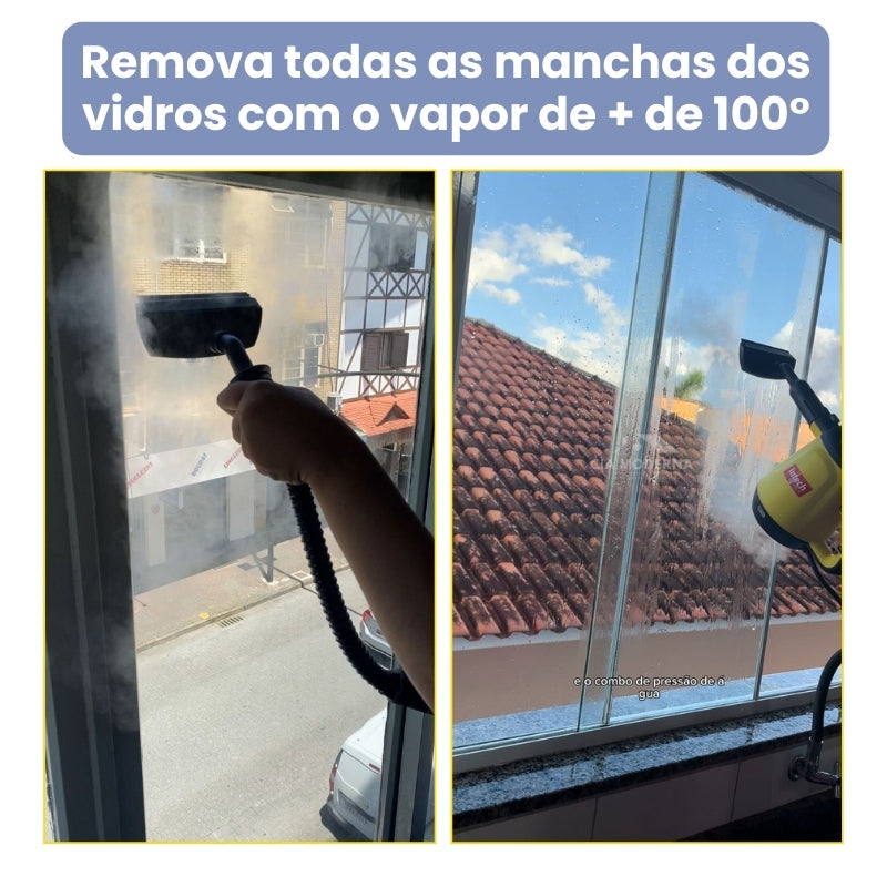 Limpador à Vapor BIVOLT com 9 acessórios + Brinde Esponja Mágica