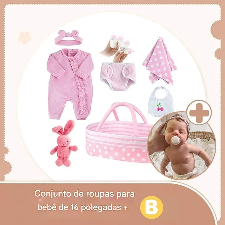 Boneca Bebê Realista de Corpo Inteiro Flexível em Silicone Líquido 12''/16'' – Menino ou Menina (Bover e Fukin), Feita à Mão, Macia e com Aparência Realista – Por Dollreborns®