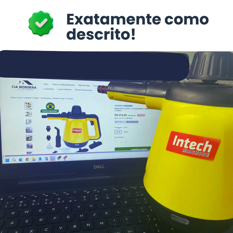 Limpador à Vapor BIVOLT com 9 acessórios + Brinde Esponja Mágica