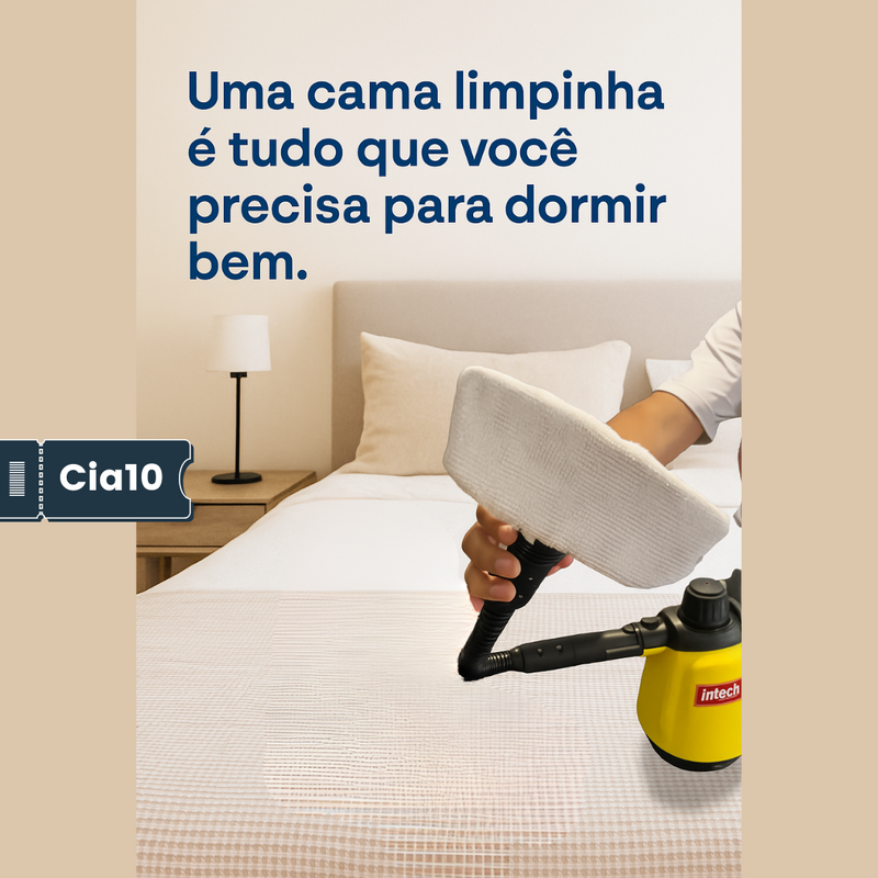 Limpador à Vapor BIVOLT com 9 acessórios + Brinde Esponja Mágica