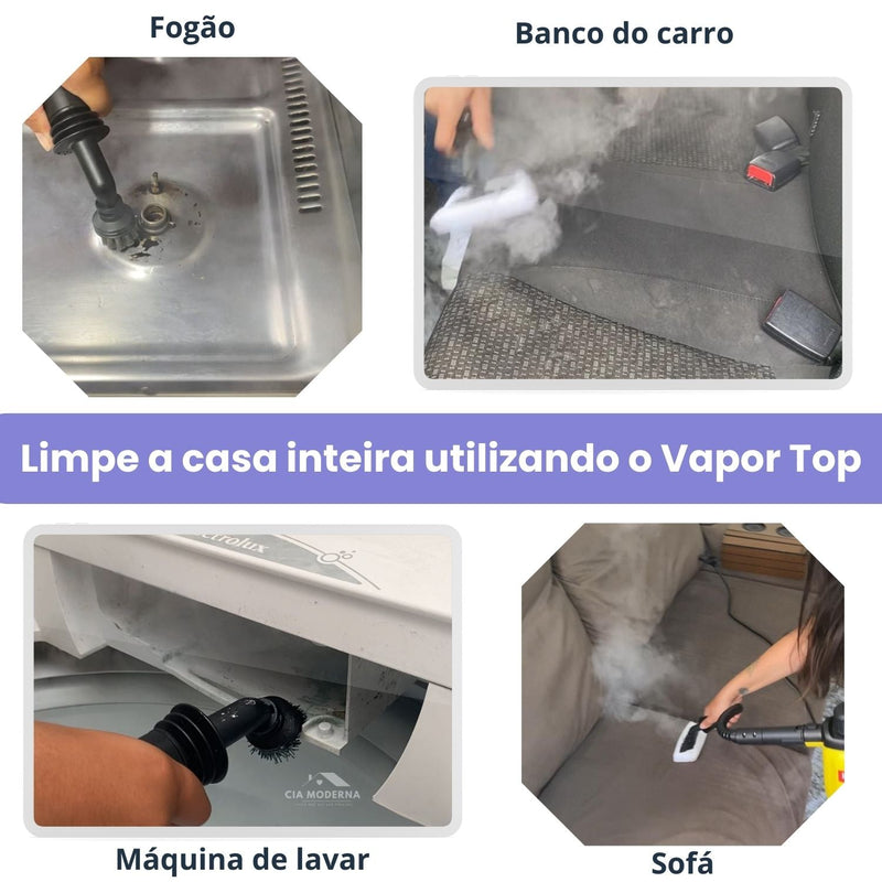 Limpador à Vapor BIVOLT com 9 acessórios + Brinde Esponja Mágica