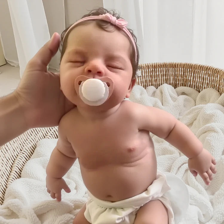 Boneca Bebê Realista de Corpo Inteiro Flexível em Silicone Líquido 12''/16'' – Menino ou Menina (Bover e Fukin), Feita à Mão, Macia e com Aparência Realista – Por Dollreborns®