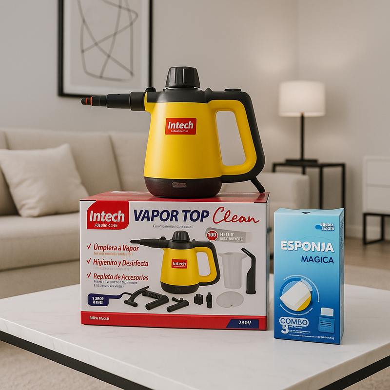 Limpador à Vapor BIVOLT com 9 acessórios + Brinde Esponja Mágica