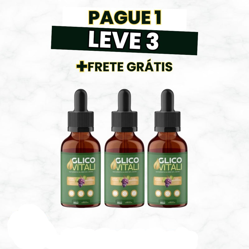 Glico Vitali – Controle Natural da Glicose e Mais Qualidade de Vida – Compre 1 Leve 3 + Frete Grátis