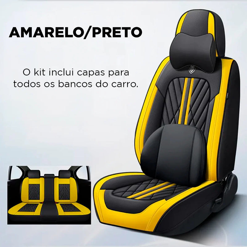 Kit Completo Capas de Bancos Automotivos Deluxe 2024 + BRINDE [Queima de Estoque🔥]