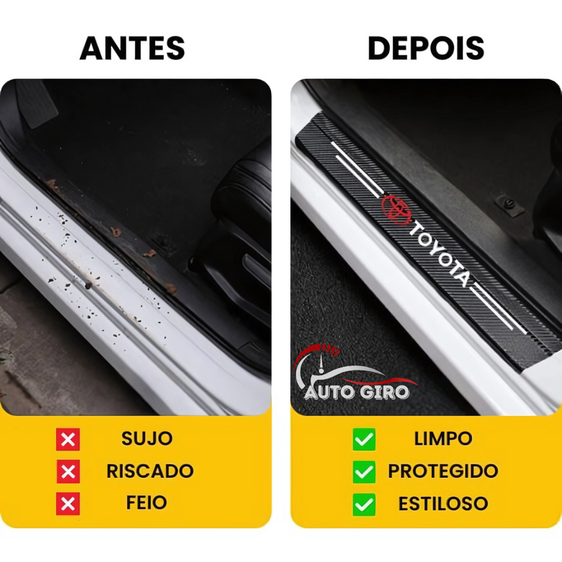 CarbonFilm™ Protetor de Soleira Anti-risco Premium - 4 Pçs FRETE GRÁTIS