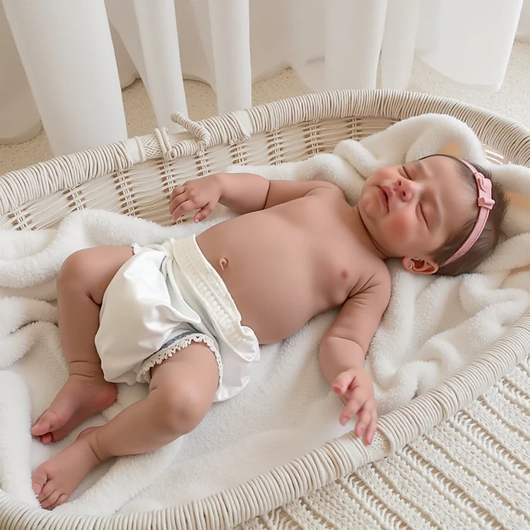 Boneca Bebê Realista de Corpo Inteiro Flexível em Silicone Líquido 12''/16'' – Menino ou Menina (Bover e Fukin), Feita à Mão, Macia e com Aparência Realista – Por Dollreborns®