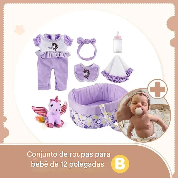 Boneca Bebê Realista de Corpo Inteiro Flexível em Silicone Líquido 12''/16'' – Menino ou Menina (Bover e Fukin), Feita à Mão, Macia e com Aparência Realista – Por Dollreborns®